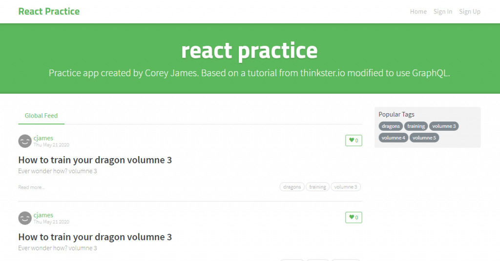 React Practice With GraphQL – Corey James Blog